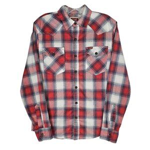 Wrangler Western Shirt – Men's Small – Red/White/Blue Plaid